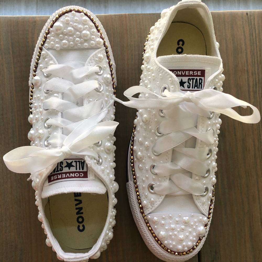 Bling Converse (white ribbon) - Picture 1 of 8